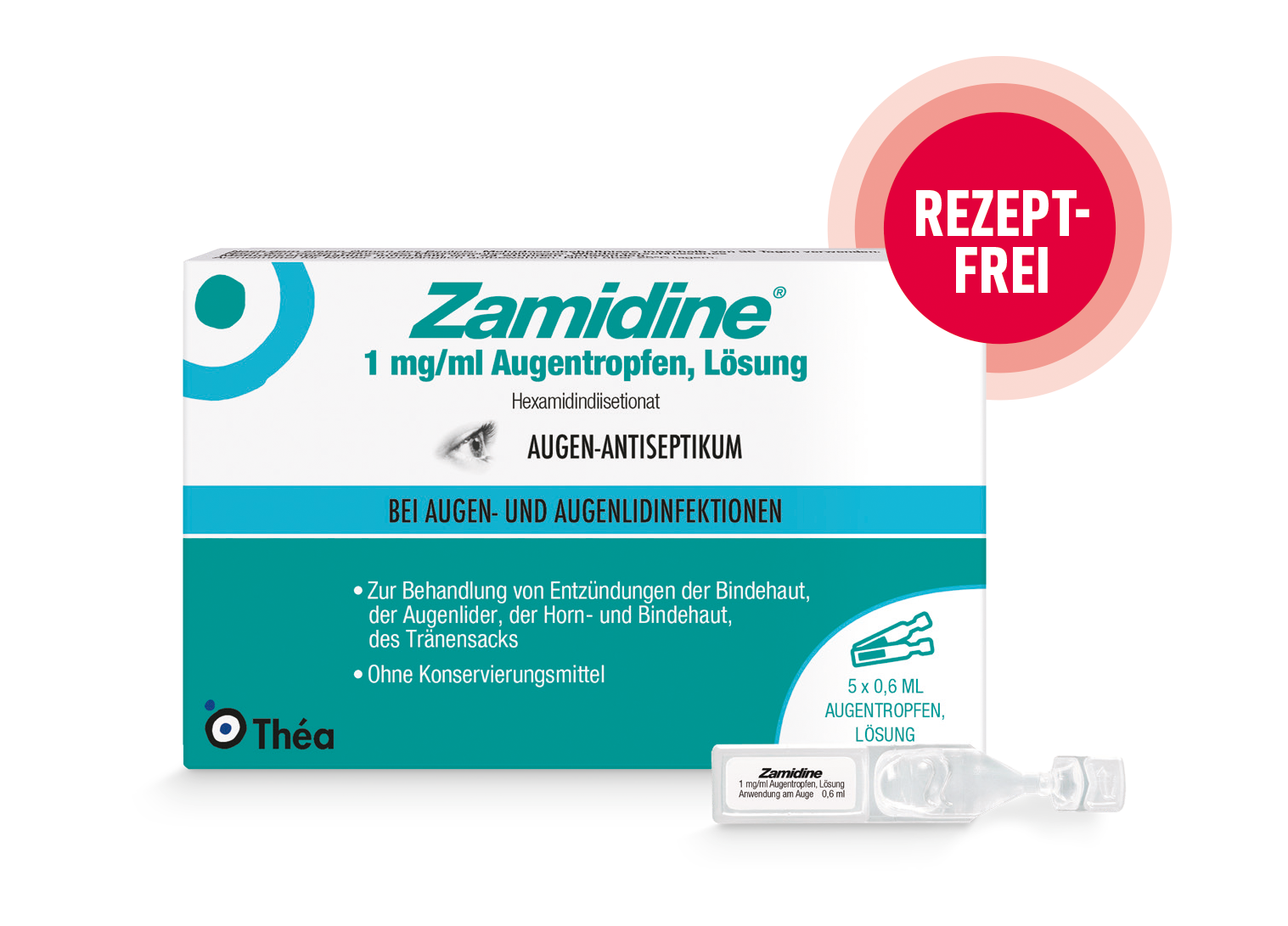 Zamidine Augentropfen, 5 × 0,6 ml, rezeptfrei